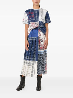 Luna printed pleated midi skirt