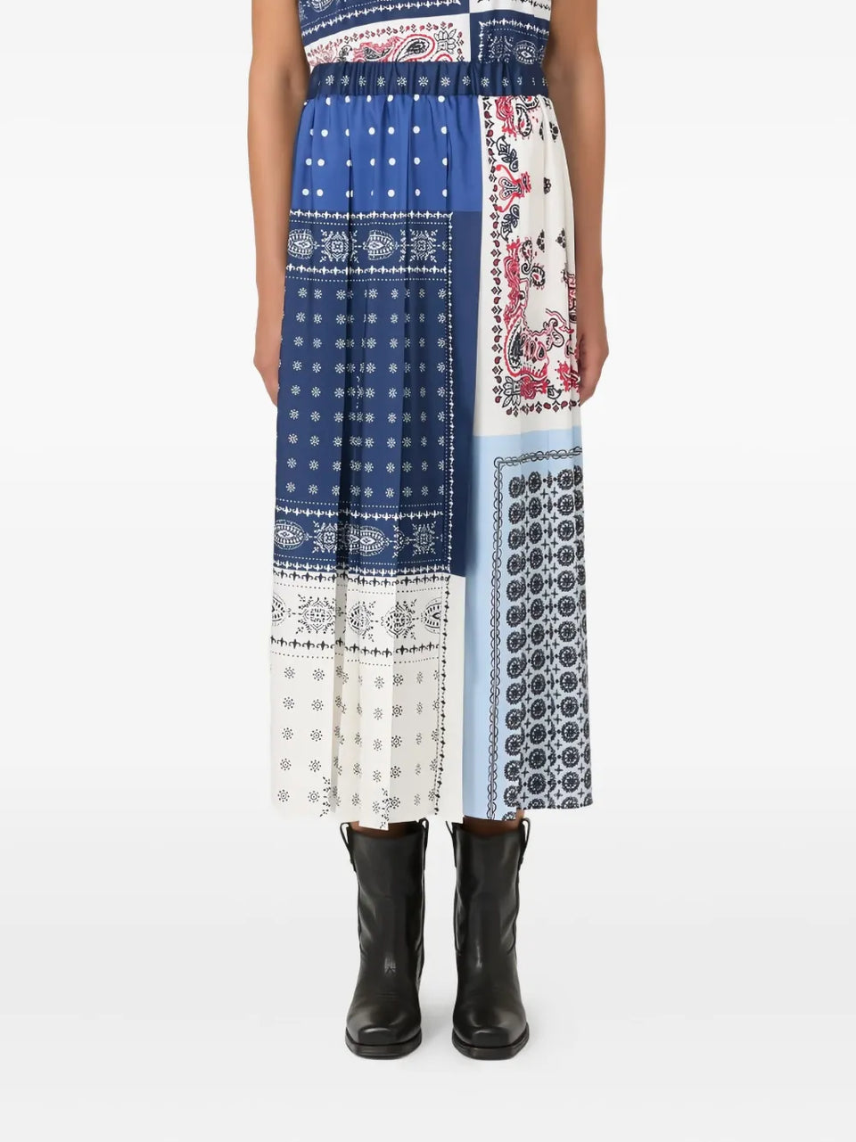 Luna printed pleated midi skirt