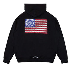 Chrome Hearts American Flag Horseshoe Hoodie Black/White/Multicolor
