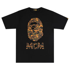 BAPE x MCM Camo Ape Head T-Shirt Black