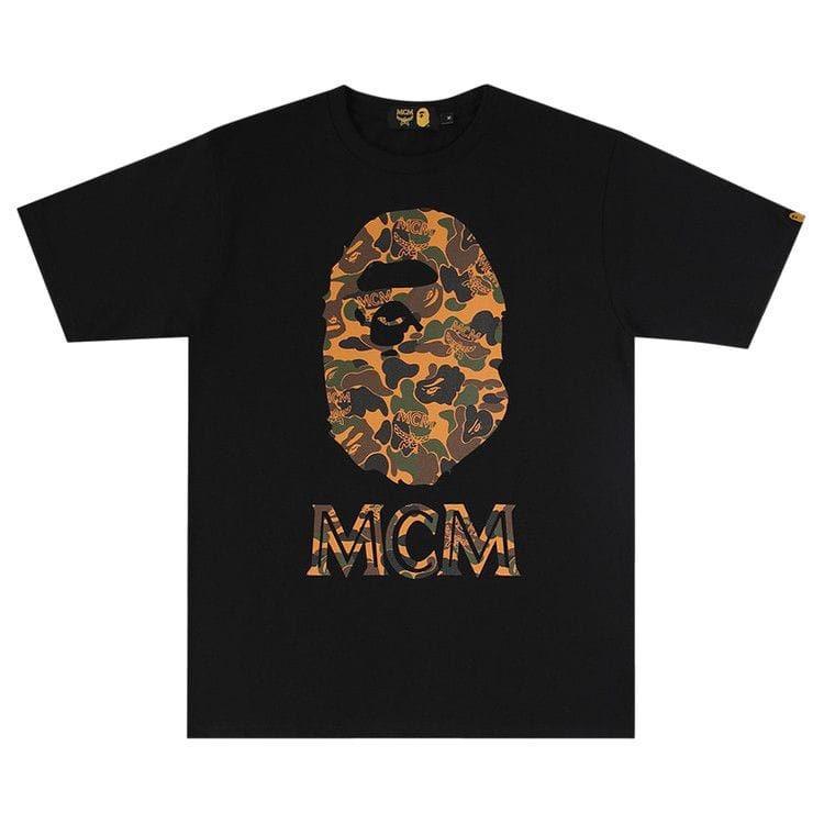 BAPE x MCM Camo Ape Head T-Shirt Black
