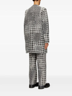 jacquard denim coat