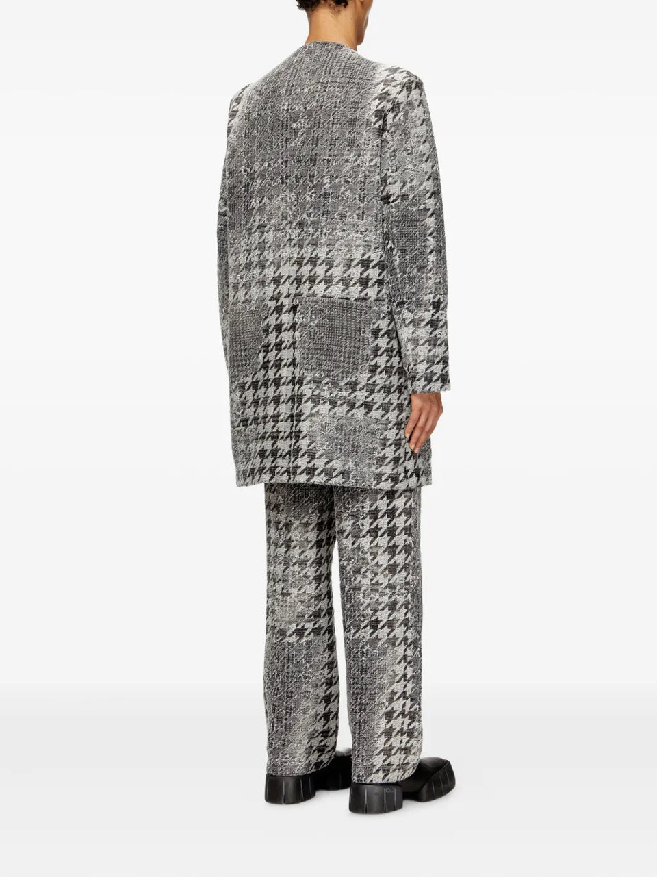 jacquard denim coat