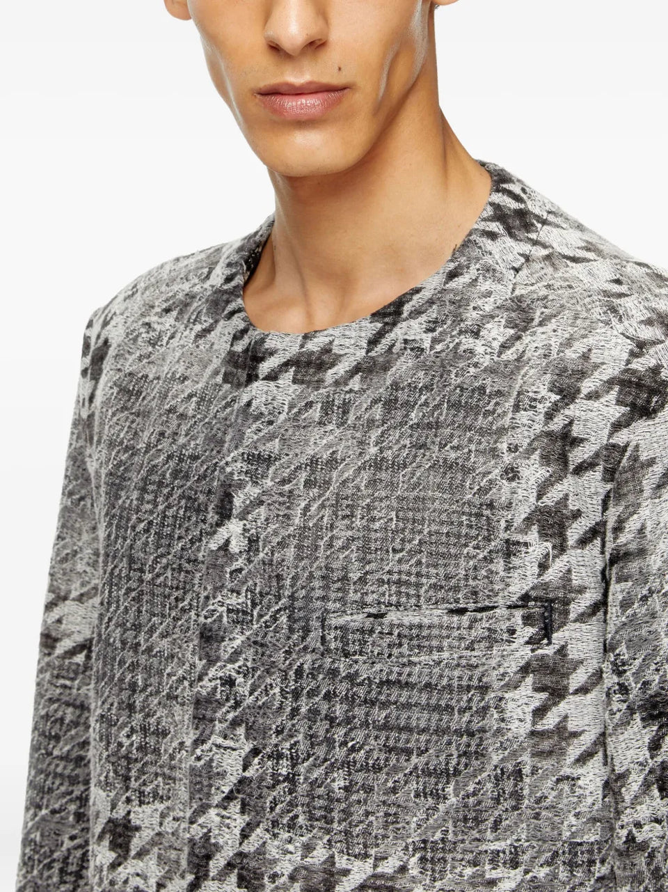 jacquard denim coat