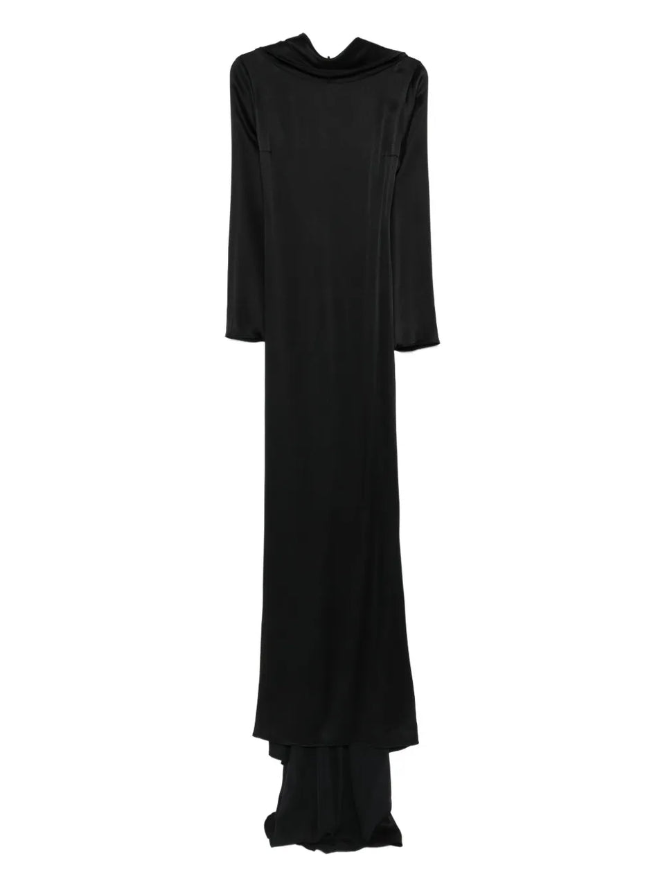cowl-neck high-low maxi dress