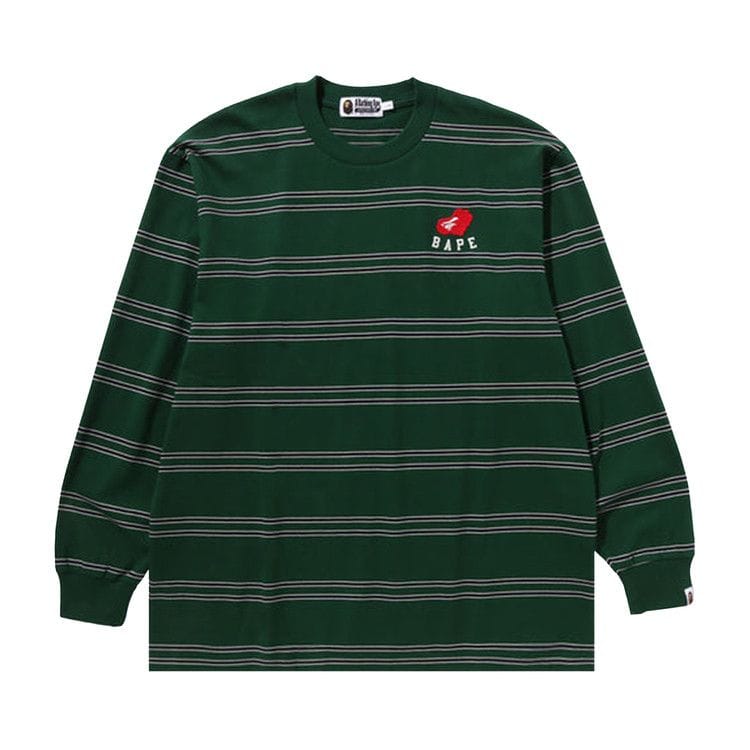 BAPE Ape Heart Hoop Long-Sleeve T-Shirt Green