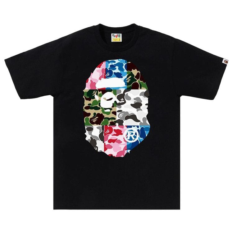 BAPE ABC Camo Crazy Big Ape Head T-Shirt Black