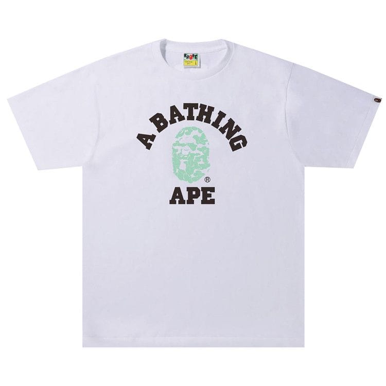 BAPE Text Code Camo College T-Shirt White