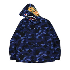BAPE Color Camo Shark Hoodie Jacket Navy
