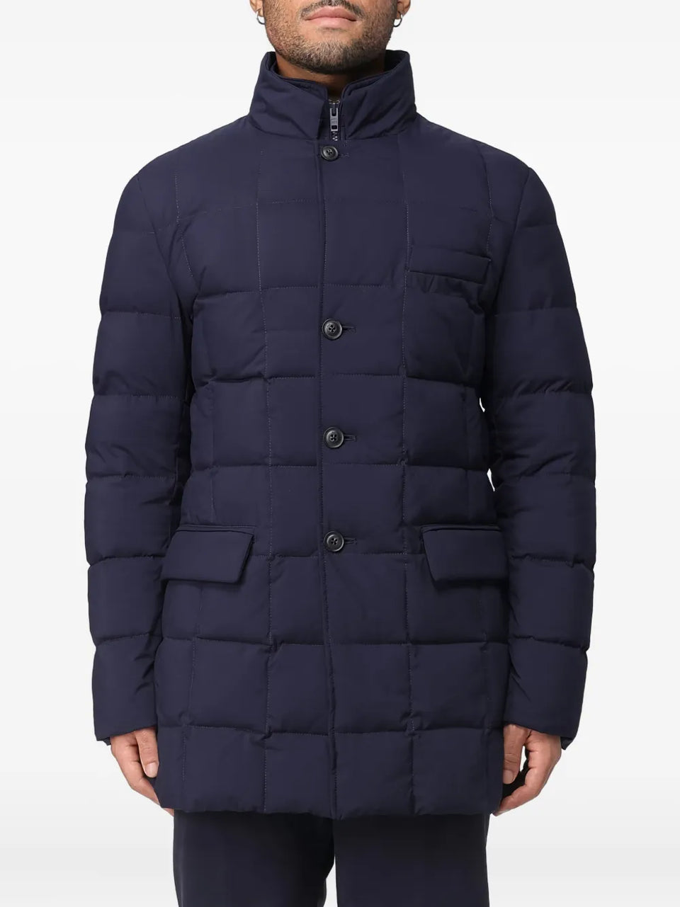 double-front quilted puffer jacket