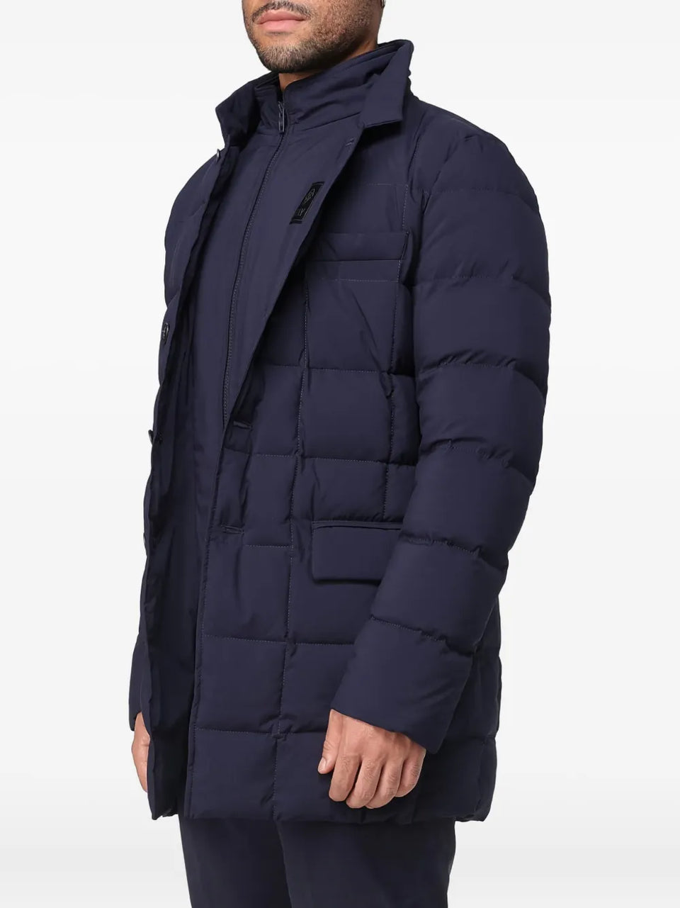 double-front quilted puffer jacket