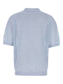 mesh-knit polo shirt