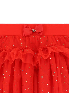 embellished ruffled tulle skirt