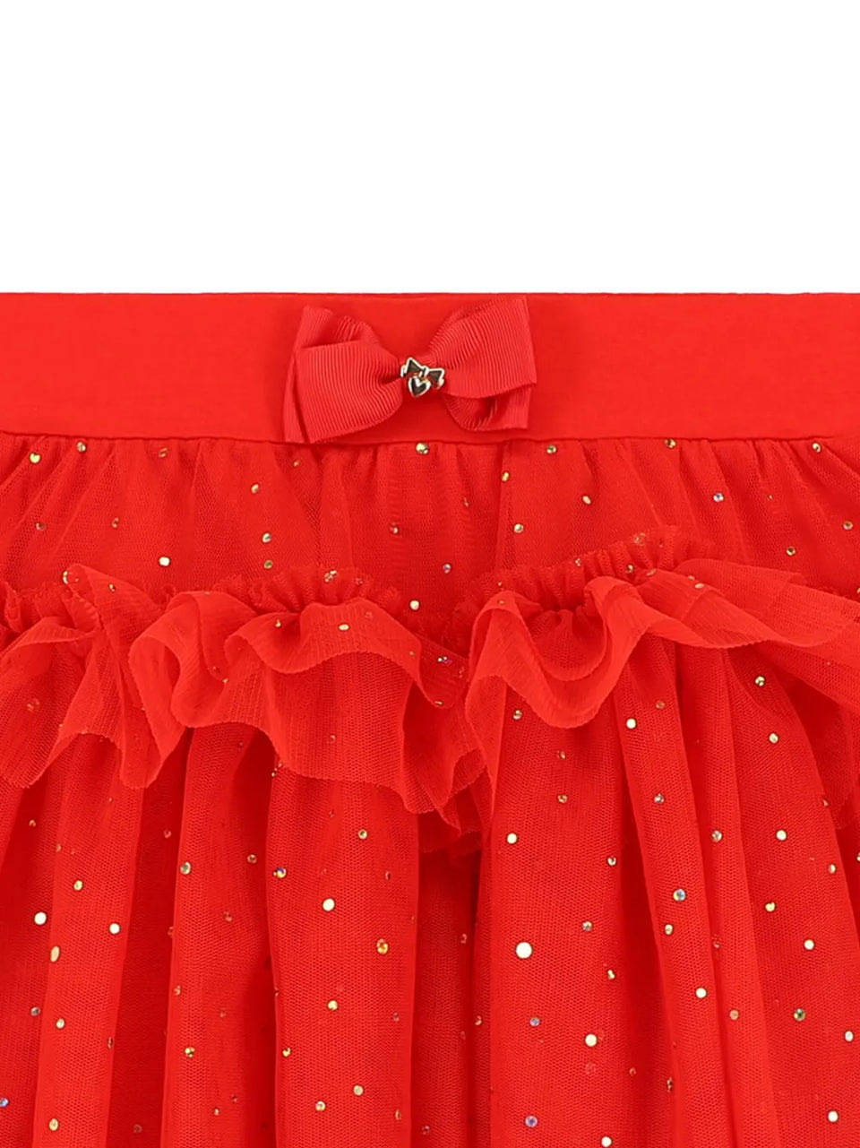 embellished ruffled tulle skirt