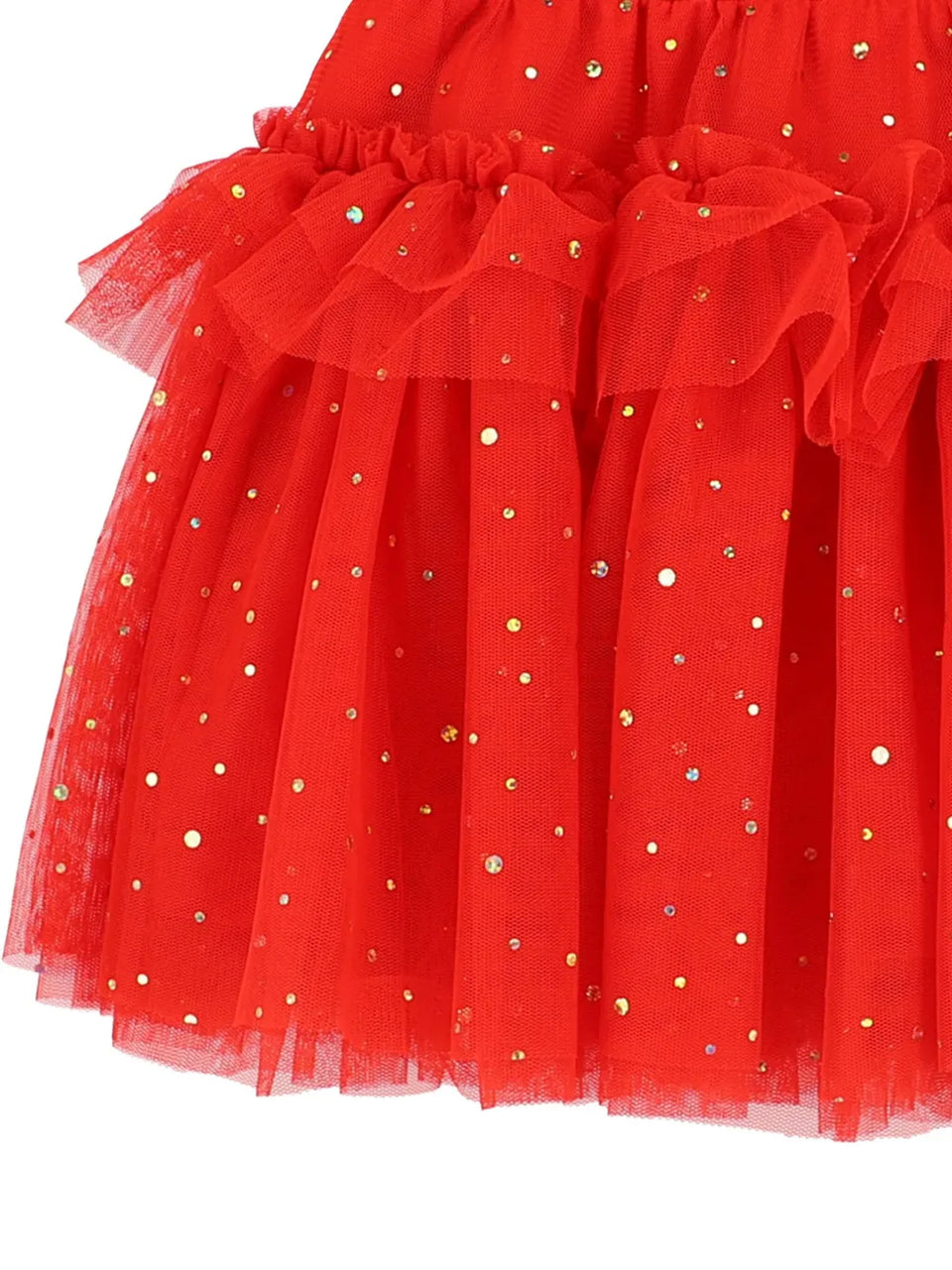 embellished ruffled tulle skirt