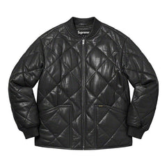 Supreme Quilted Leather Work Jacket Black