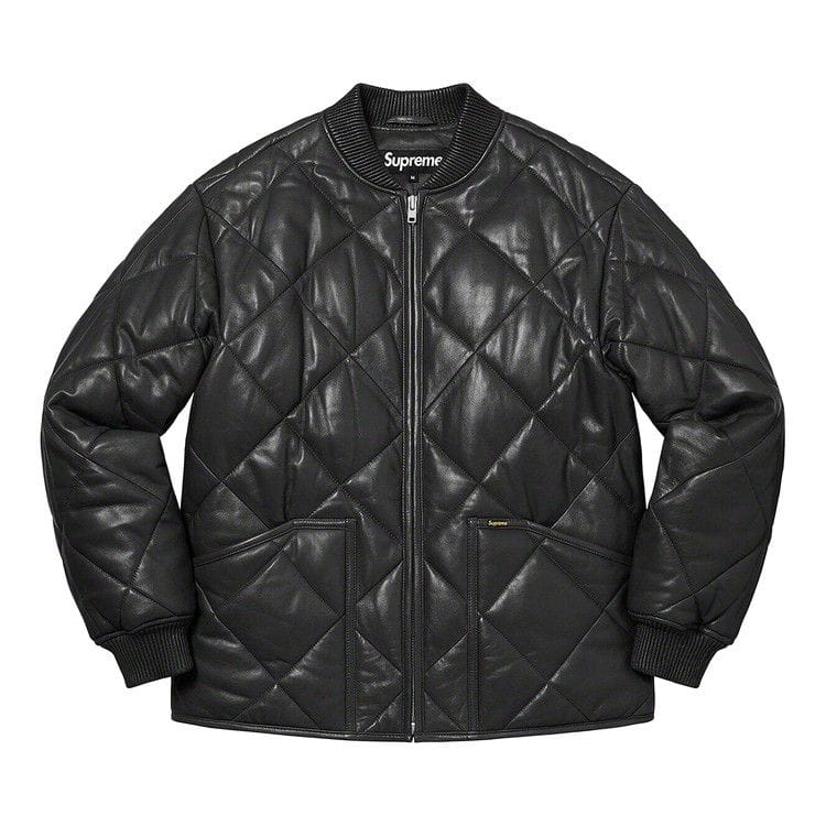 Supreme Quilted Leather Work Jacket Black