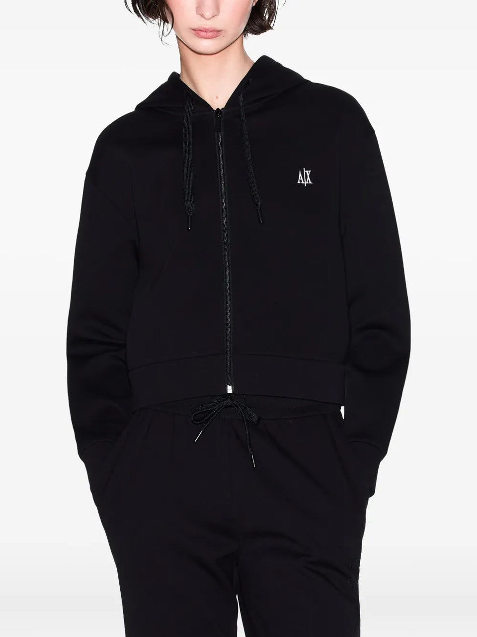 zip-up hooded jacket