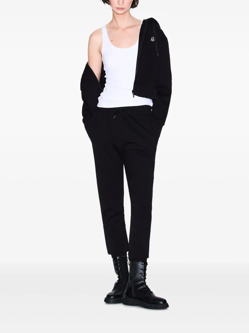 zip-up hooded jacket