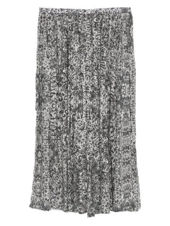 pleated floral-print skirt