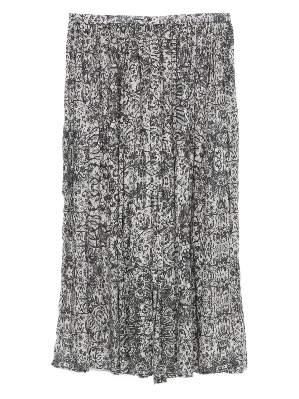 pleated floral-print skirt
