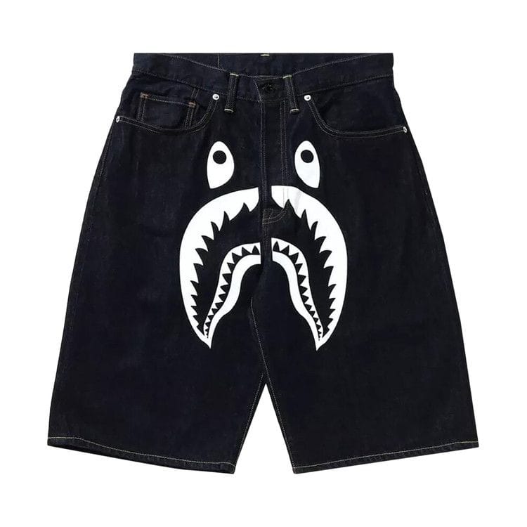 BAPE Shark Denim Shorts Navy/White