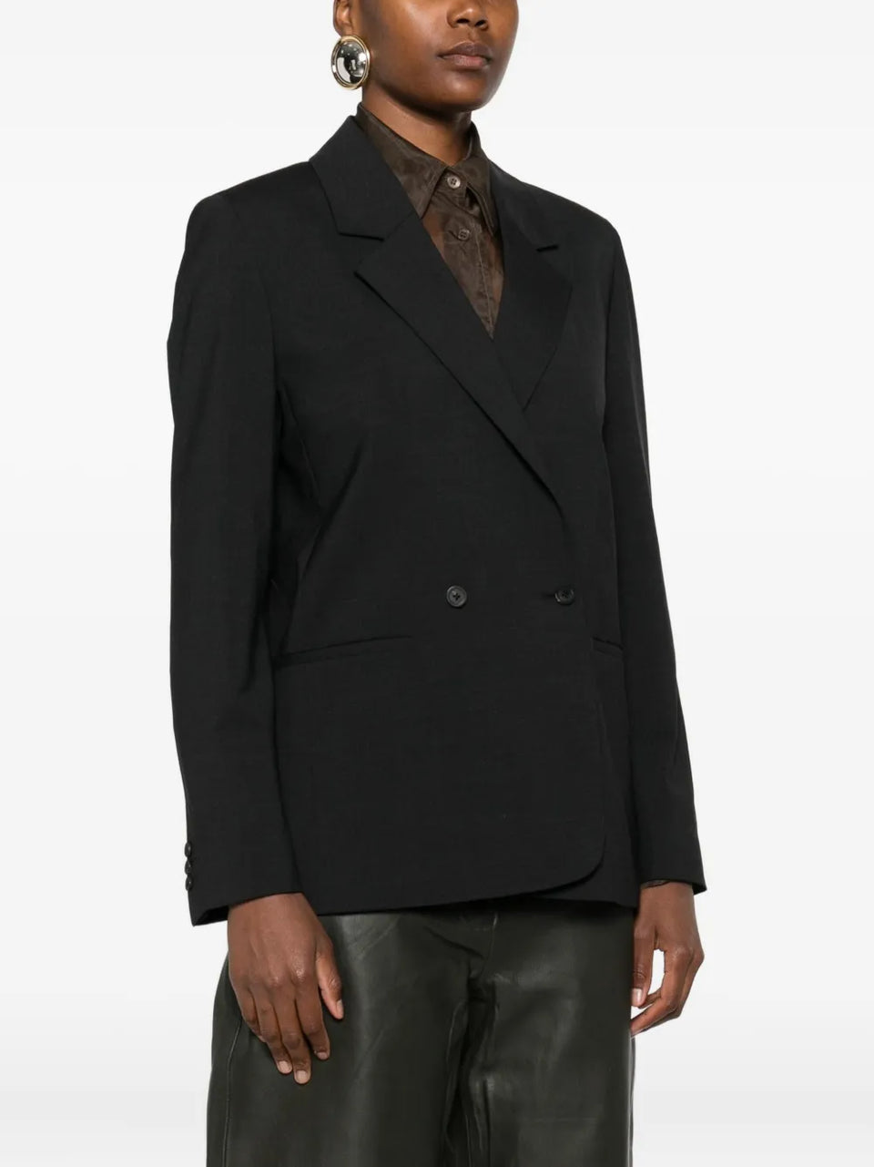 double-breasted patch-pocket blazer