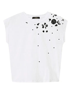 embroidered flower T-Shirt