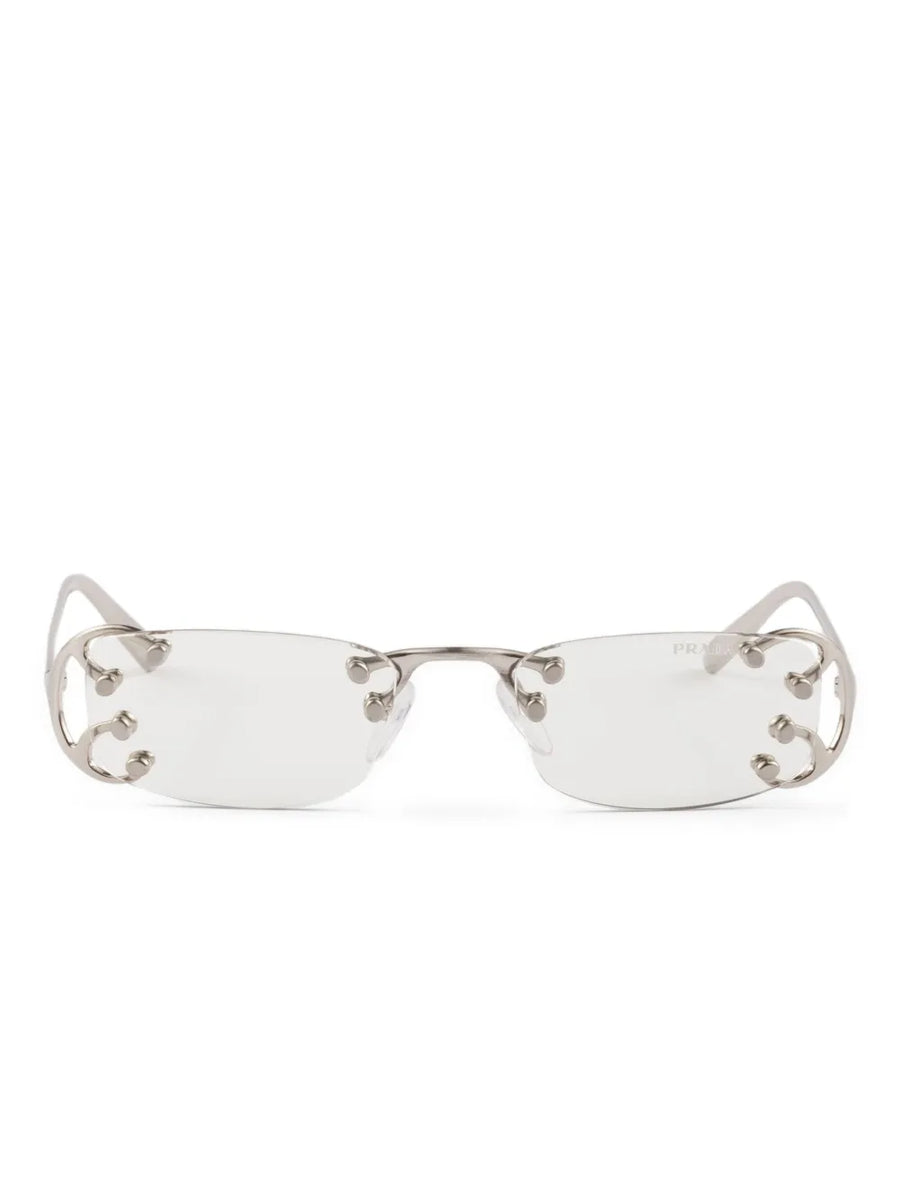 Runway embellished rectangle sunglasses