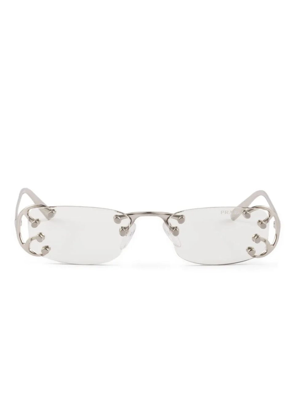 Runway embellished rectangle sunglasses