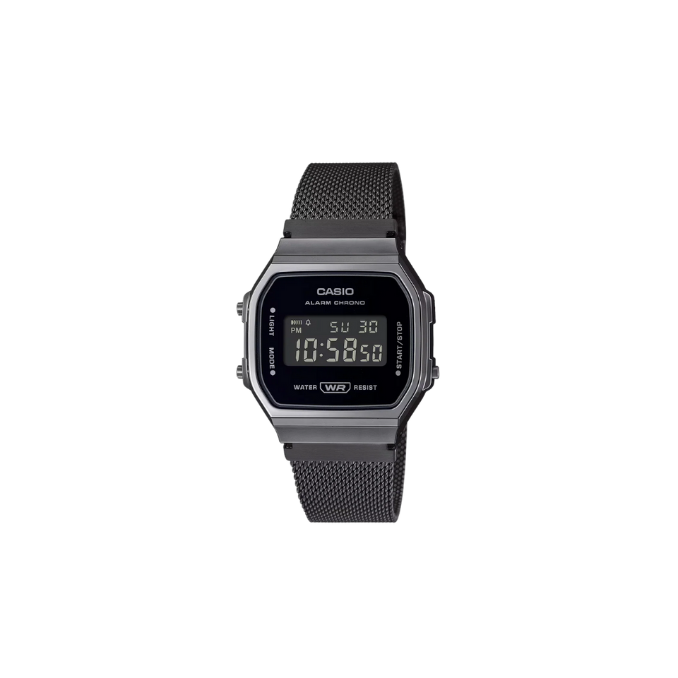 Casio Vintage A168WEMB-1BDF Quartz Black Dial Digital Stainless Steel Watch