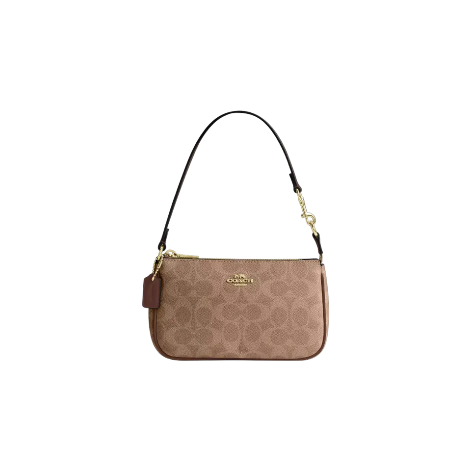 COACH Nolita 19 In Signature Canvas Gold/Tan/Brown