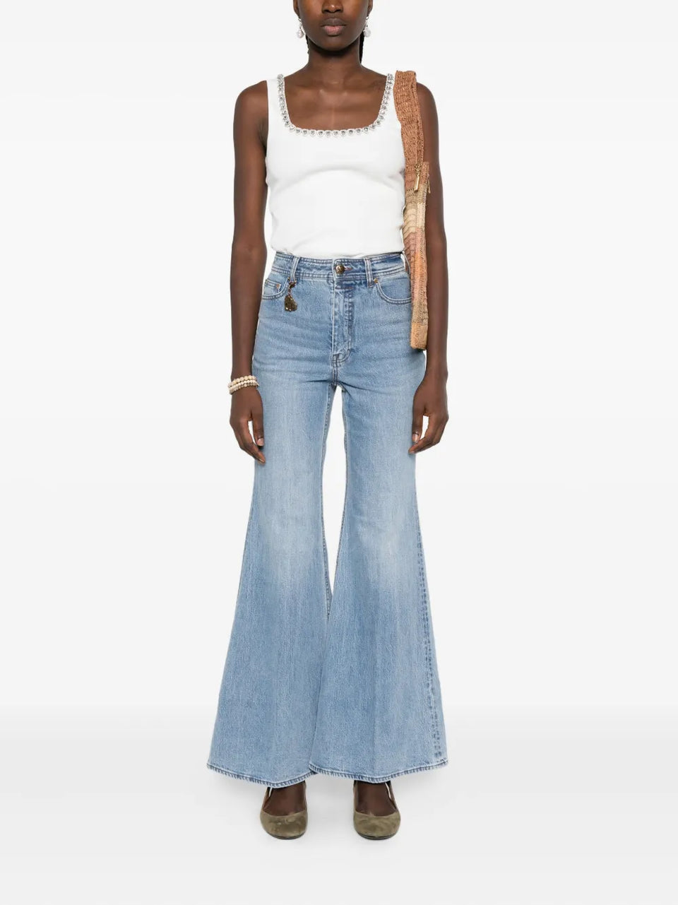 embellished neckline top