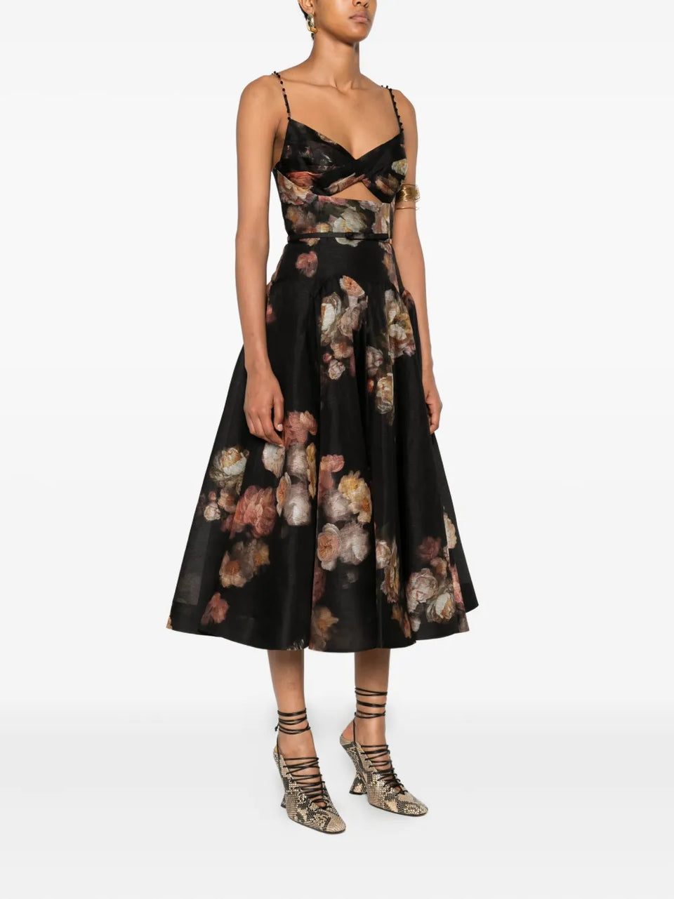 Hypnotic Twist floral-print midi dress