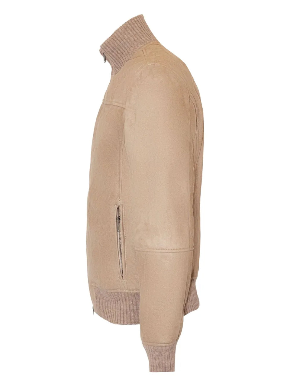 ribbed-trim zip-front jacket