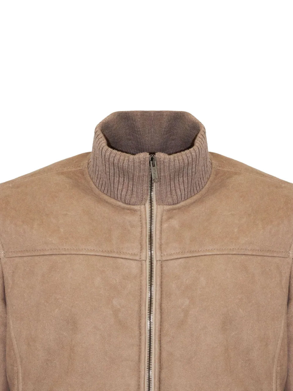 ribbed-trim zip-front jacket