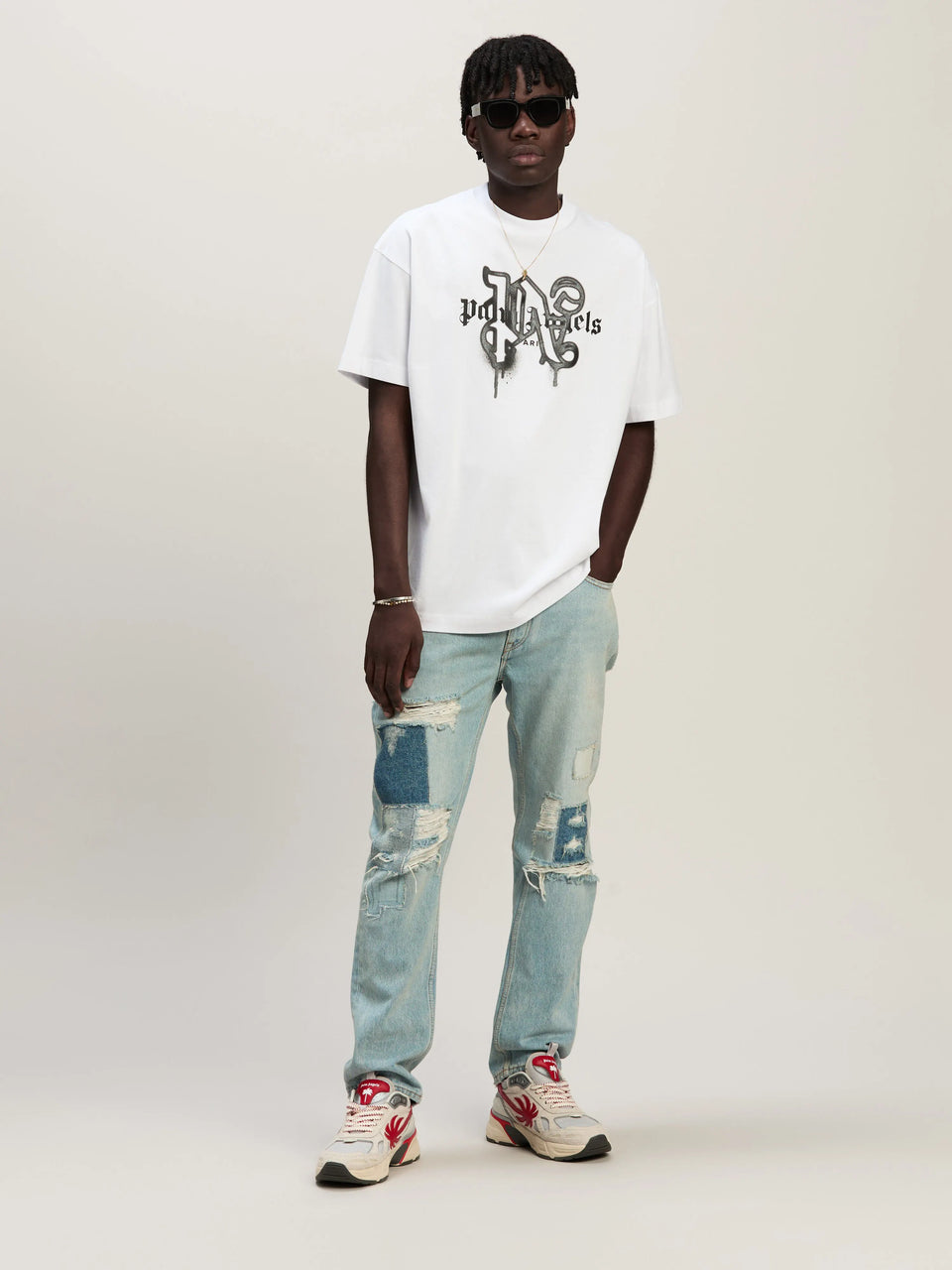 Paris Monogram Spray T-Shirt WHITE