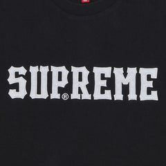 Supreme Twill Appliqué Shorts-Sleeve Top Black