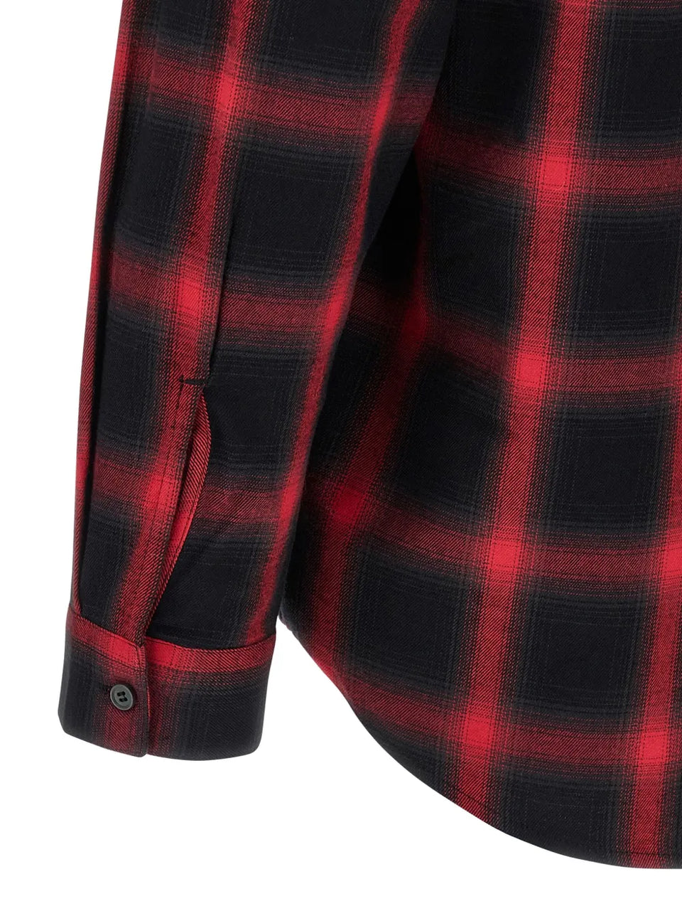 check-pattern logo-embroidered shirt