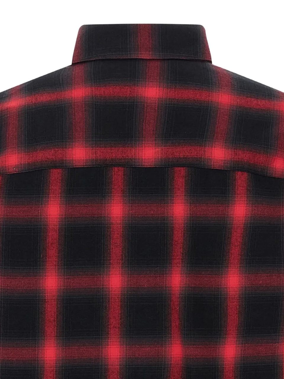 check-pattern logo-embroidered shirt