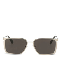 metallic-effect rectangle-frame sunglasses