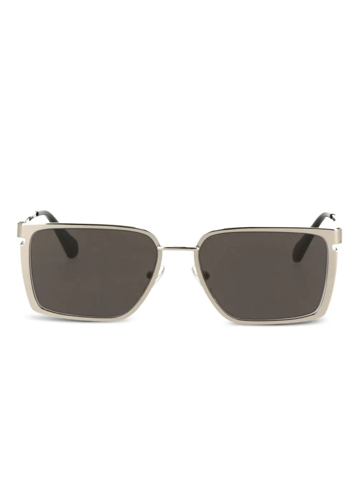 metallic-effect rectangle-frame sunglasses