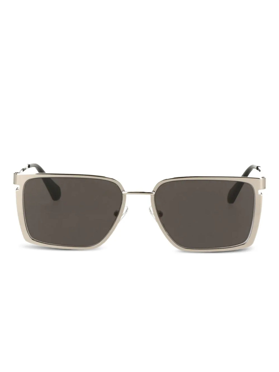 metallic-effect rectangle-frame sunglasses