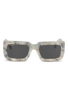 marble-effect square-frame sunglasses