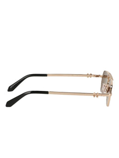 oval-frame double-bridge sunglasses