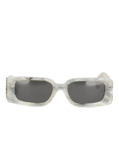 marbled-effect arrow-logo sunglasses