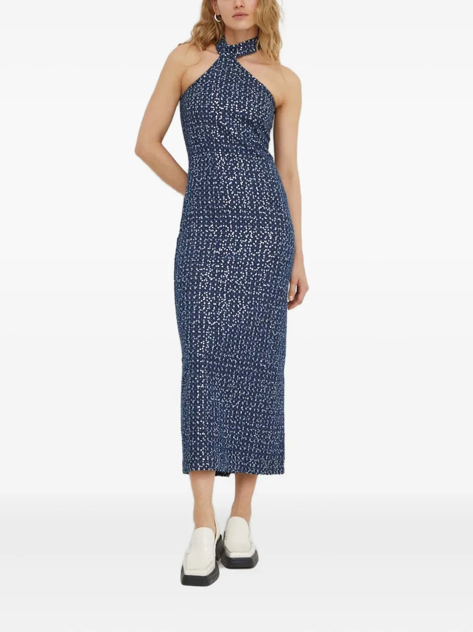 halterneck mini dress