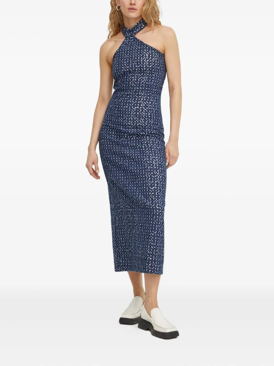 halterneck mini dress