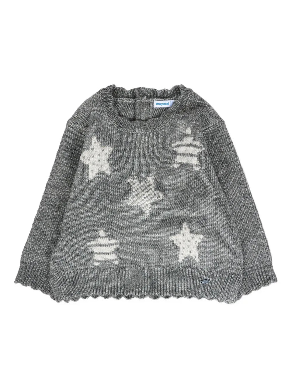 star-pattern scalloped-hem sweater