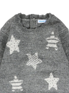 star-pattern scalloped-hem sweater